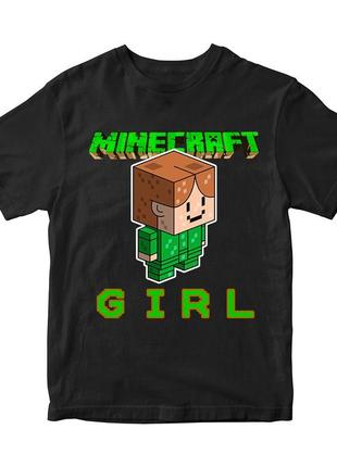 Футболка з оригінальним принтом онлан гри minecraft "дівчина girl minecraft майнкрафт" push it3 фото