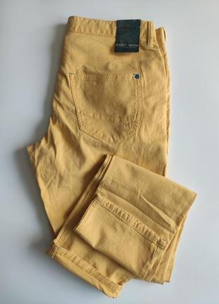 Штани джинсового пошиття cast iron 34 жовтий охра3 фото