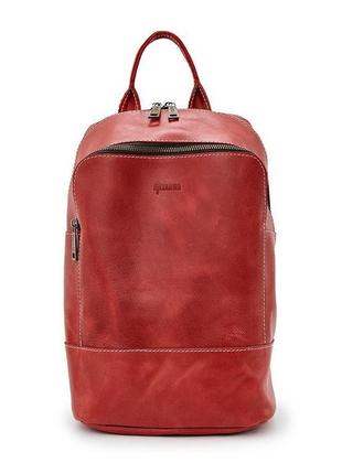 Женский красный кожаный рюкзак tarwa rr-2008-3md среднего размера4 фото