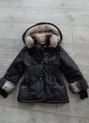 Elefant h&m демисезонная куртка с капюшоном куртка на флисе куртка шерпа на девочку на р.116 - 122 - 128 - 134 см
