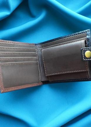 Коричневий шкіряний гаманець "скорпіон"3 фото