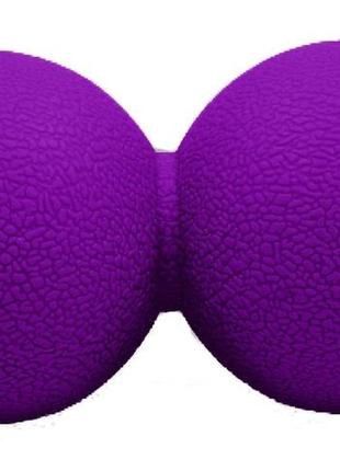 Массажный мячик easyfit tpr двойной 12х6 см фиолетовый2 фото