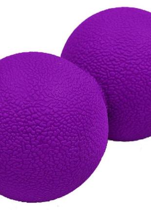 Массажный мячик easyfit tpr двойной 12х6 см фиолетовый3 фото