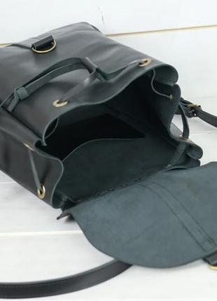 Жіночий шкіряний рюкзак "київ", розмір великий, шкіра італійський краст, колір чорний5 фото