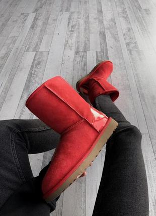 Зимние женские угги ugg красные (уггі)