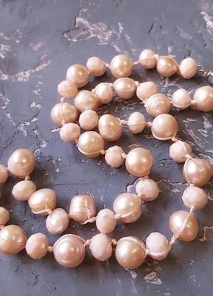 Комплект из натурального жемчуга ожерелье и серьги3 фото