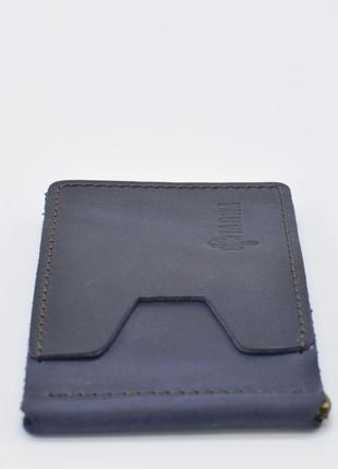 Кожаный зажим для денег ручной работы синий rk-hold-001 tarwa3 фото