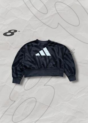 Оверсайз кроп кофта adidas big logo/ оверсайз світшот adidas big logo