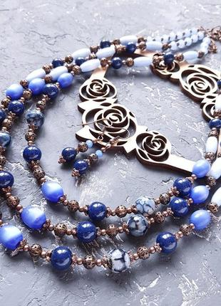 Весняна колекція прикрас "проліски" намисто і сережки, намиста з натуральних каменй та кристалів1 фото