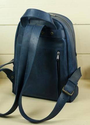 Женский кожаный рюкзак "стамбул", винтажная кожа, цвет синий4 фото