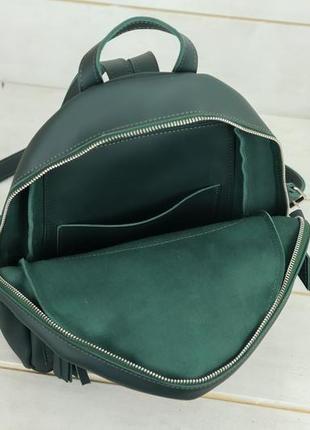 Женский кожаный рюкзак "лимбо", размер мини, матовая кожа grand, цвет зеленый6 фото