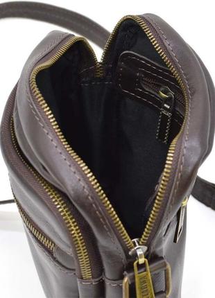 Мужская кожаная сумка через плечо коричневая gc-8086-3md tarwa5 фото