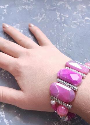 Весенняя коллекция браслет из натуральных агатов и жемчуга браслет из натуральных камней