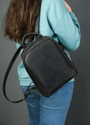 Кожаный женский рюкзак "анталья", винтажная кожа, цвет шоколад