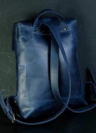 Женский кожаный рюкзак "монако", винтажная кожа, цвет синий3 фото