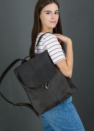 Женский кожаный рюкзак "монако", винтажная кожа, цвет шоколад1 фото