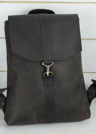 Женский кожаный рюкзак "монако", винтажная кожа, цвет шоколад2 фото