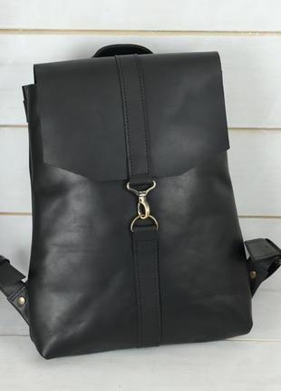 Женский кожаный рюкзак "монако", кожа итальянский краст, цвет черный2 фото