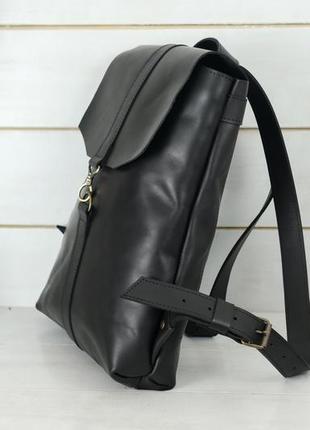Женский кожаный рюкзак "монако", кожа итальянский краст, цвет черный4 фото