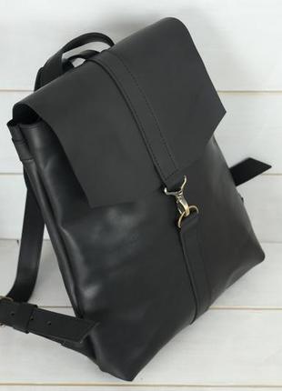 Женский кожаный рюкзак "монако", кожа итальянский краст, цвет черный3 фото