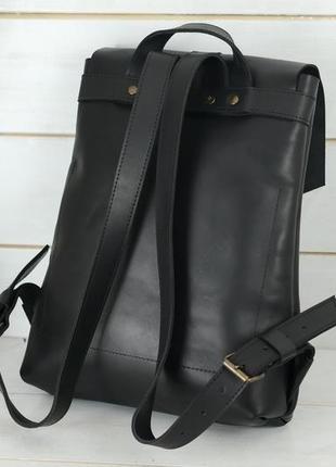 Жіночий шкіряний рюкзак "монако", шкіра італійський краст, колір чорний5 фото