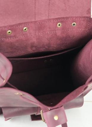 Жіночий шкіряний рюкзак "флоренція", вінтажна шкіра, колір бордо6 фото