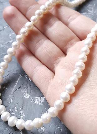 Комплект прикрас з натуральними перлами намисто сережки намисто з перлів і сережки перлові2 фото