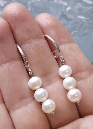 Комплект прикрас з натуральними перлами намисто сережки намисто з перлів і сережки перлові3 фото