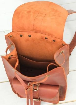 Женский кожаный рюкзак "флоренция", винтажная кожа, цвет коньяк6 фото