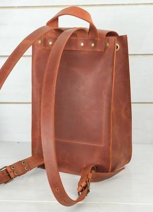Жіночий шкіряний рюкзак "флоренція", вінтажна шкіра, колір коньяк5 фото