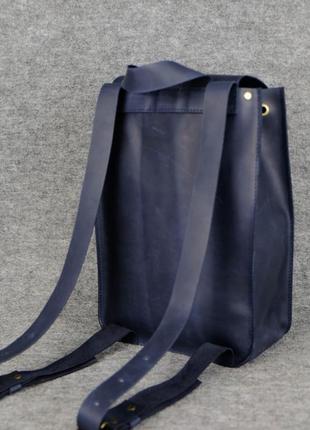 Жіночий шкіряний рюкзак "флоренція", вінтажна шкіра, колір синій3 фото