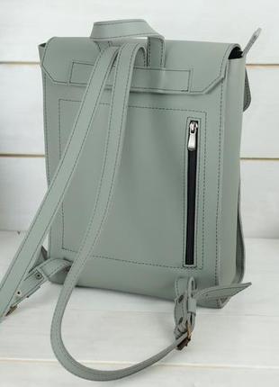 Жіночий шкіряний рюкзак "венеція", розмір середній, шкіра grand, колір сірий5 фото
