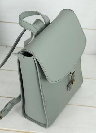 Жіночий шкіряний рюкзак "венеція", розмір середній, шкіра grand, колір сірий3 фото