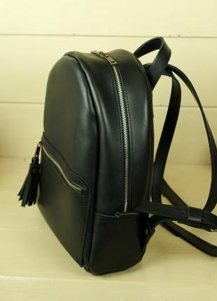 Женский кожаный рюкзак "лимбо", размер средний, кожа итальянский краст, цвет черный3 фото