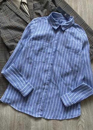 Льняная рубашка, льнягая блузка, блуза, сорочка льон5 фото