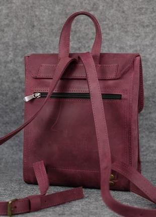 Женский рюкзак венеция размер мини, винтажная кожа, цвет бордо3 фото