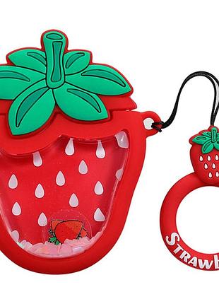 Силиконовый футляр fruits series with sparkles & water для наушников airpods 1/2 + кольцо
