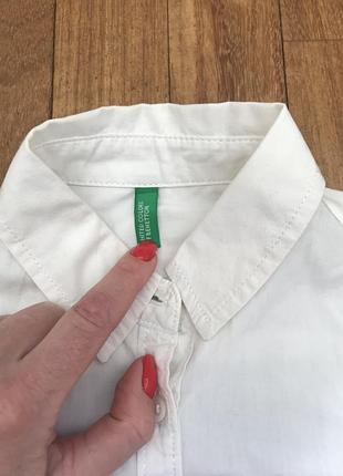 Рубашка, рубашка девичья белая 110 см benetton 2