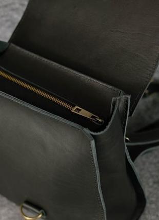 Женский рюкзак венеция размер мини, кожа краст цвет черный5 фото