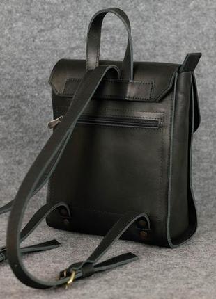 Женский рюкзак венеция размер мини, кожа краст цвет черный4 фото