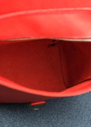 Женский кожаный рюкзак "венеция", размер средний, кожа итальянский краст, цвет красный6 фото
