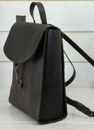 Жіночий шкіряний рюкзак "венеція", розмір середній, вінтажна шкіра, колір шоколад4 фото