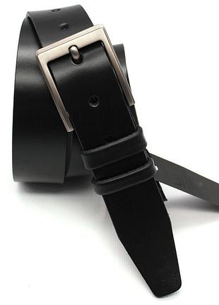 Кожаный черный ремень гладкий tarwa a14077-10 ширина 4см