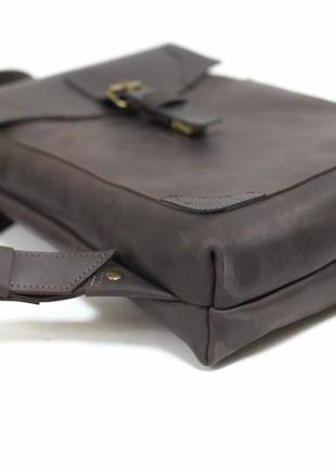 Жіночій шкіряний рюкзак "кантрі", вінтажна шкіра, колір шоколад2 фото
