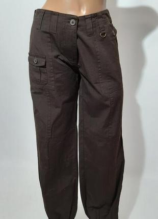Карго брюки в шоколадном цвете p.12 fusion jeans6 фото