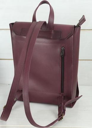 Жіночий шкіряний рюкзак "венеція", розмір середній, італійський краст колір  бордо5 фото