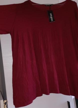 Бордовая футболка блузка блузка3 фото