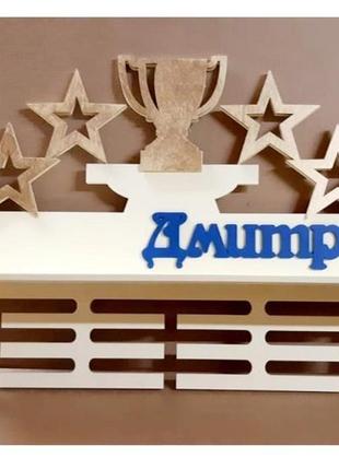 Медальница футбол з полицею для кубків 60х42 см,