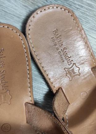 Кожаные шлепки шлепанцы капці тапки tsakiris sandals 41p4 фото