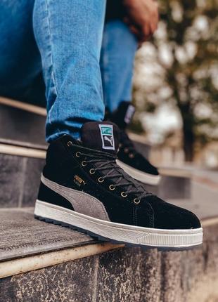 Чоловічі кросівки puma black suede (зима)